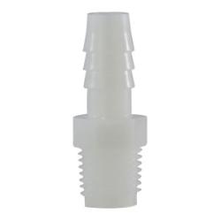33014W - Nylon Straight Adapter 3/8-in Barbed x 1/2-in MIP, Length 1.725 in, Hex Size 0.89 in