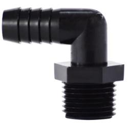 33039B - 90-Degree Elbow Fitting - 1/4-in Hose Barbed x 1/4-in MIP Polyethylene