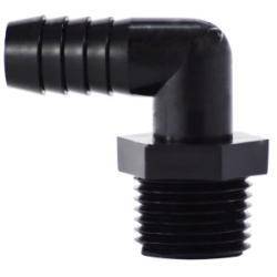 33310B - 90° Elbow Fitting - 5/16 in Hose Barbed to 3/8 in MIP, Polyethylene