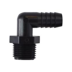 33329P - 90-Degree Polypropylene Elbow Fitting, 5/8 in Barbed x 1 in MIP, 125 psi