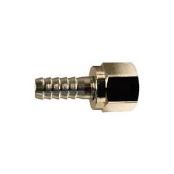 34501 - Stainless Steel Hose Stem and Swivel Nut - 1/4-in Hose Barb & 1/4-in Female Flared Connection