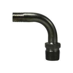 34611 - 90° Stainless Steel Reducing Elbow - 3/8 in Hose Barbed to 1/4 in MNPTF