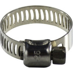 350008 - Stainless Steel Miniature Worm Gear Clamp, 7/16 in x 1 in, 1/4 in Bolt Size