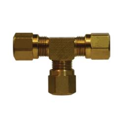 38047 - Brass Tee Fitting, 5/8 in Tube OD x 5/8 in Tube OD x 5/8 in Tube OD, 150 psi
