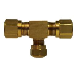 38057 - Brass Reducing Branch Tee, 1/2 in x 1/2 in x 3/8 in, Tube OD Connections