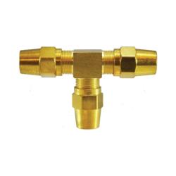 38191 - Brass Tee Fitting for 5/8 in Tube OD, 3 Connection Points, 150 psi Pressure Rating