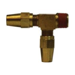 38266 - Brass Run Tee Fitting - 3/8 in Tube OD x 1/4 in MIP x 3/8 in Tube OD