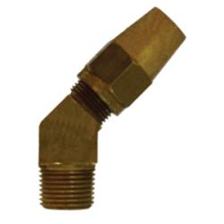 38288 - 1/4 in Tube OD to 1/4 in MIP Brass 45 Degree Elbow Fitting
