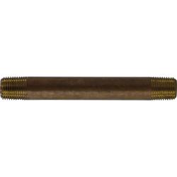 40010 - 1/8 in MPT Seamless Red Brass Pipe Nipple, 5-1/2 in Length