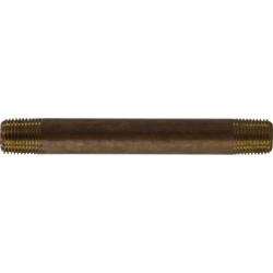 40014 - 1/8 in MPT x 1/8 in MPT Lead-Free Red Brass Seamless Pipe Nipple, 9 in Length
