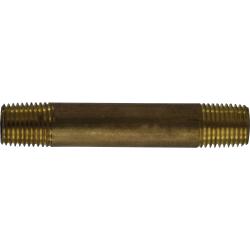 40020 - Brass Seamless Nipple, 1/4 in MPT x 1/4 in MPT, 7/8 in Length