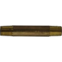 40023 - 2-1/2 in Seamless Lead-Free Red Brass Pipe Nipple, 1/4 in MPT x 1/4 in MPT