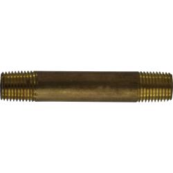 40026 - 1/4 in MPT x 1/4 in MPT Brass Seamless Pipe Nipple, 4 in Long