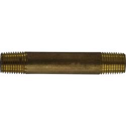 40027 - 1/4 in x 1/4 in Brass Seamless Pipe Nipple, 4.5 in Length