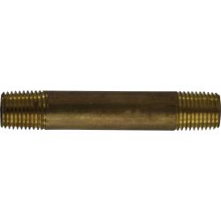 40036 - 12 in Lead-Free Red Brass Seamless Pipe Nipple, 1/4 in MPT x 1/4 in MPT, SCH 40