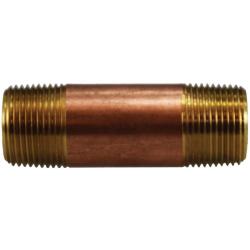 40094 - 10 in Seamless Lead-Free Red Brass Pipe Nipple, 3/4 in MPT x 3/4 in MPT