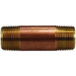 40095 - 3/4 in MPT x 3/4 in MPT Lead-Free Red Brass Seamless Pipe Nipple, 11 in Length