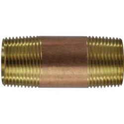 40112 - 9 in Seamless Pipe Nipple, 1 in MPT x 1 in MPT, Lead-Free Red Brass
