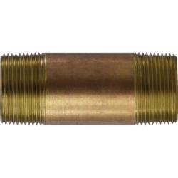40125 - 1-1/4 in MPT x 1-1/4 in MPT Lead-Free Red Brass Seamless Pipe Nipple, 4 in Length