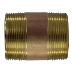 40163 - 2 in MPT x 2 in MPT Lead-Free Red Brass Pipe Nipple, 3-1/2 in Long