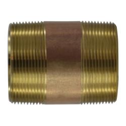 40172 - 2 in MPT x 2 in MPT Lead-Free Red Brass Seamless Pipe Nipple, 10 in Length