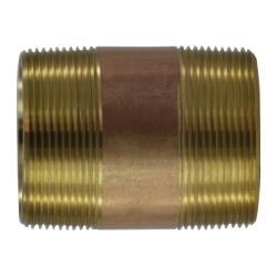 40178 - 2 in MPT x 2 in MPT Lead-Free Red Brass Seamless Pipe Nipple, 36 in Length