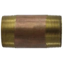 40181 - 2-1/2 in MPT x 2-1/2 in MPT Lead-Free Red Brass Pipe Nipple, 3 in Length