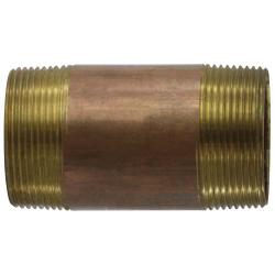 40188 - 2-1/2 in MPT x 2-1/2 in MPT Seamless Red Brass Pipe Nipple, 7 in Length