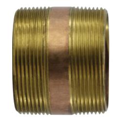 40202 - 3 in MPT x 3 in MPT Lead-Free Red Brass Seamless Pipe Nipple, 3-1/2 in Length
