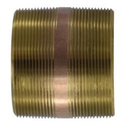 40223 - 4 in x 4 in Lead-Free Red Brass Seamless Pipe Nipple, MPT Connections