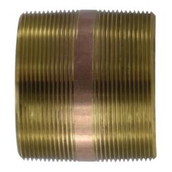40260 - 6 in x 6 in Lead-Free Red Brass Pipe Nipple, 5 in Length, MPT Connections