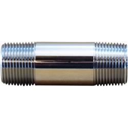41042 - 2 in Brass Pipe Nipple, 3/8 in x 3/8 in MPT Connections, Chrome-Plated