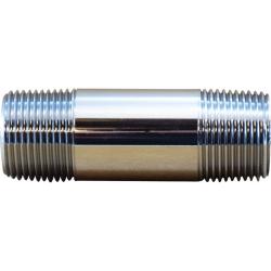 41062 - Brass Pipe Nipple 1/2 in MPT x 1/2 in MPT, 2 in Length, Chrome-Plated Finish