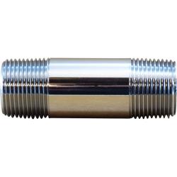 41064 - 1/2 in MPT x 1/2 in MPT Brass Pipe Nipple, 3 in Length, Chrome-Plated