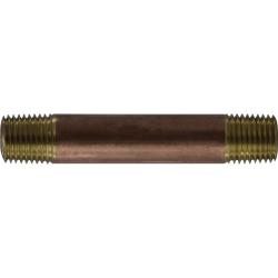 42026 - 4 in Red Brass Nipple with Dual 1/4 in MPT Connections