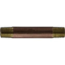 42028 - 1/4 in MPT x 1/4 in MPT Red Brass Nipple Fitting, 5 in Long