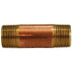42082 - 3/4 in MPT x 3/4 in MPT Red Brass Nipple, 2 in Length