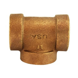 43276 - 1/2 in FPT x 1/4 in FPT Bronze Reducing Tee Fitting