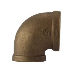 44123 - 90-Degree Bronze Reducing Elbow Fitting, 1/2 in FPT x 1/4 in FPT