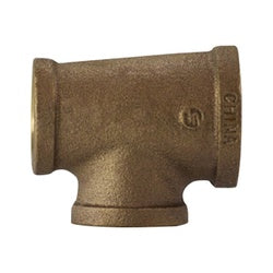 44287 - Bronze Reducing Tee - 3/4 in FPT x 1/2 in FPT x 1/2 in FPT, 125 psi Rating