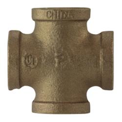 44393 - 1/2 in FPT Bronze Pipe Cross with Four Connections