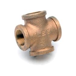 44392LFUSA - 3/8-in Female NPT Lead-Free Bronze Pipe Cross Fitting