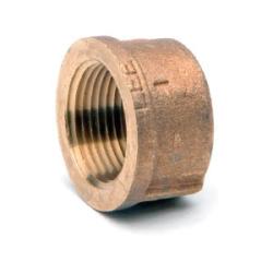44475LFUSA - 1 in Female NPT Bronze Cap Fitting for Air, Water, Oil, Gas, and Steam