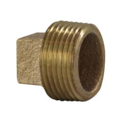44653D - 1/2 in MPT Bronze Cored Square Head Plug, 0.92 in Length, 125 lb Pressure Class