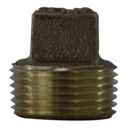 44672LF - 3/8 in MPT Lead-Free Bronze Solid Square Head Plug, 0.72 in Length