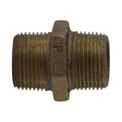 44723 - 1/2 in MPT x 1/2 in MPT Bronze Hex Nipple, 1.65 in Length