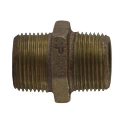 44726 - 1-1/4 in MPT x 1-1/4 in MPT Bronze Hex Nipple, 2.12 in Length