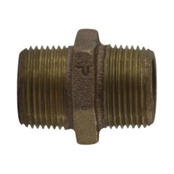 44727 - 1-1/2 in MPT x 1-1/2 in MPT Bronze Hex Nipple, 2-1/4 in Length
