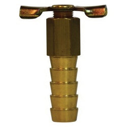 46076 - 3/8 in Brass Drain Cock with Long Internal Seat - 1.65 in Length