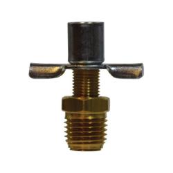 46084 - 1/4 in Brass Drain Cock with MIP Connection, External Seat and Spout, 1.56 in Length